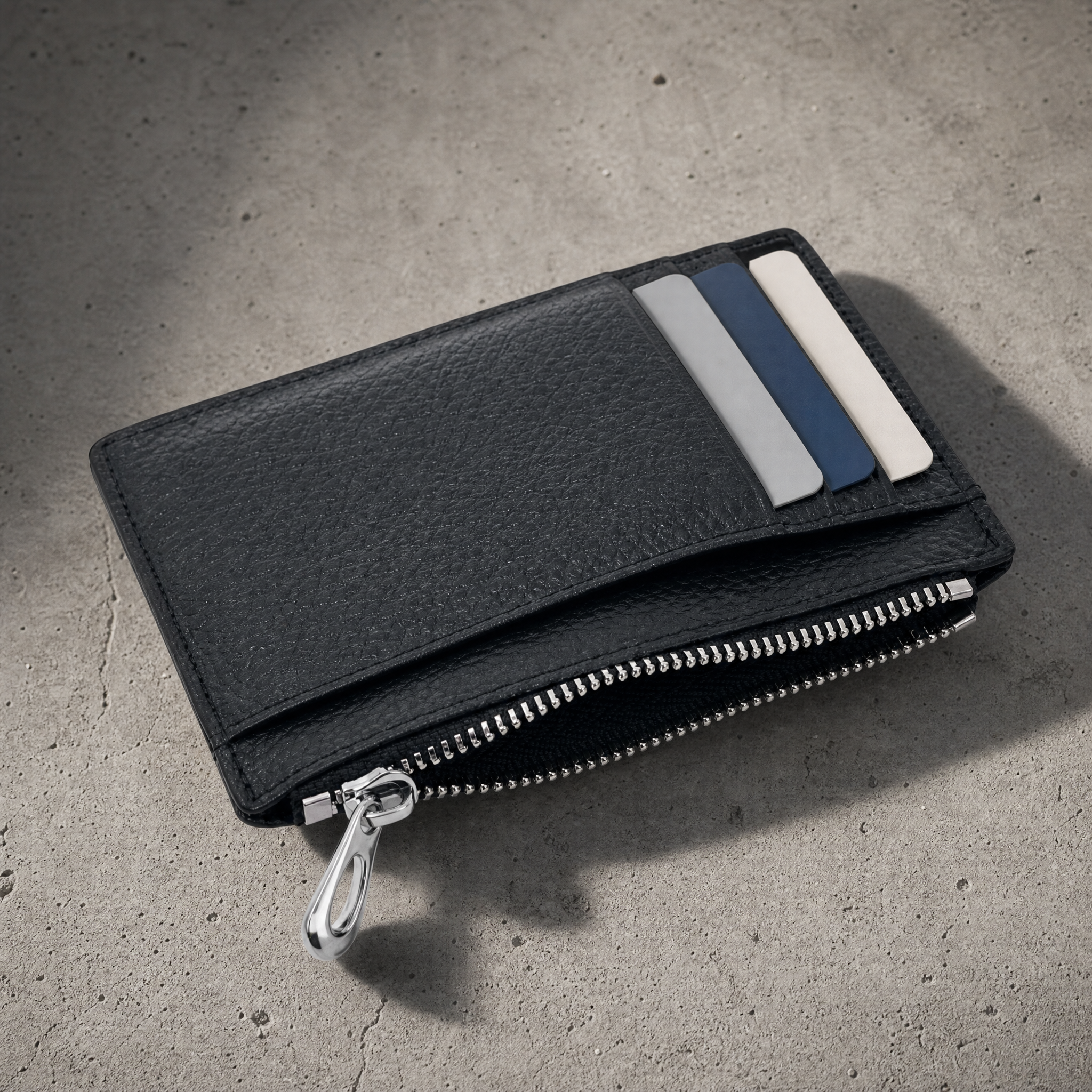 porte-cartes homme cuir zippé cartes insérées