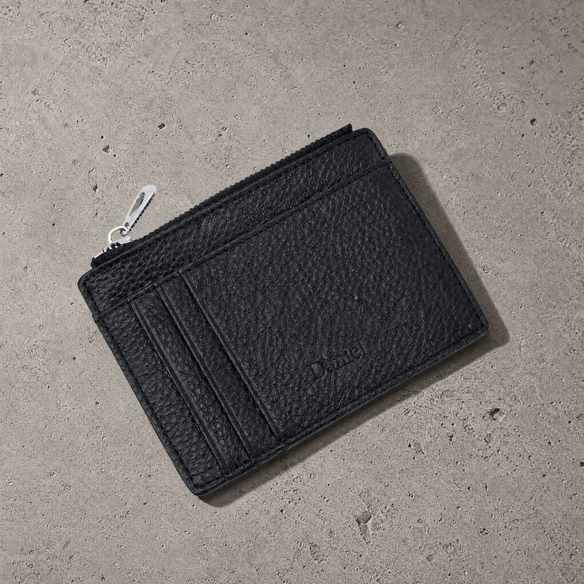 porte-cartes homme cuir noir personnalisé gravé