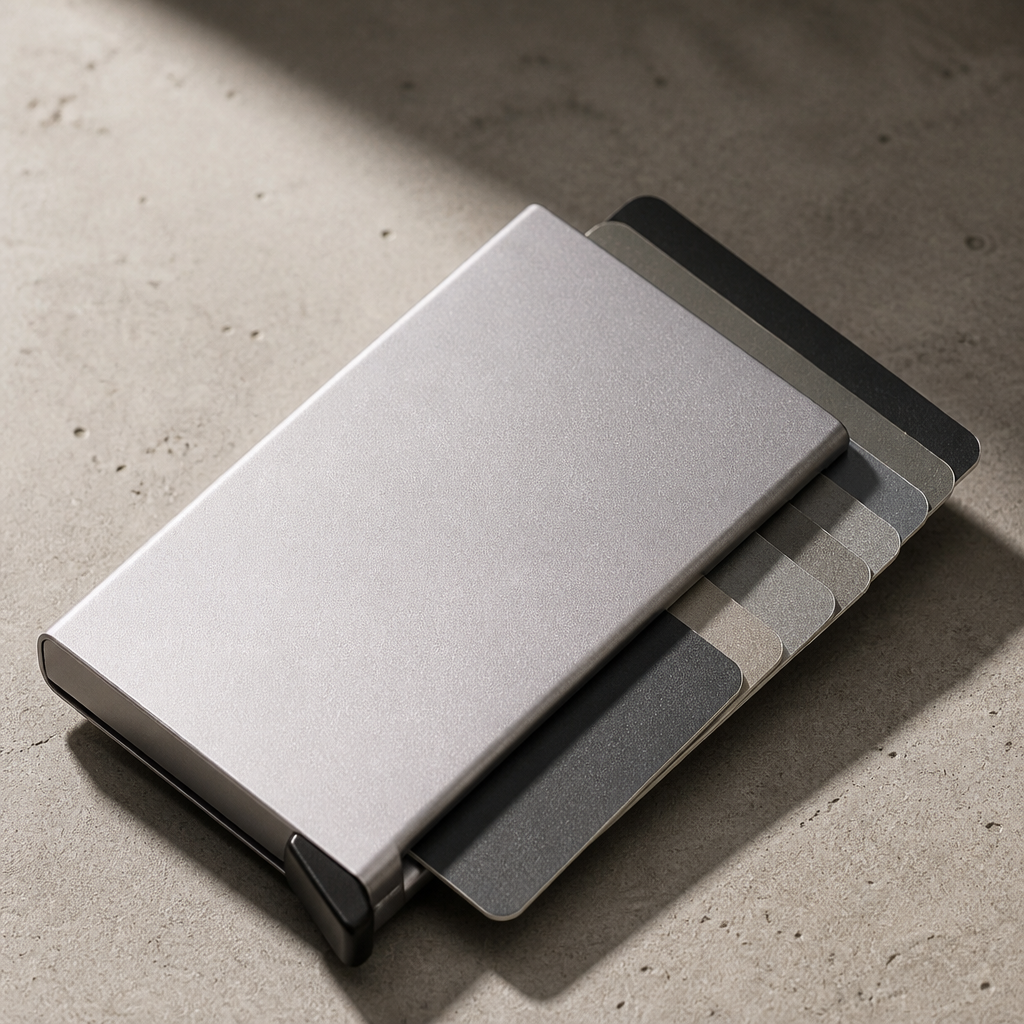 Des Finitions Exemplaires - Porte-Cartes Homme Métal Anodisé RFID Slim Design