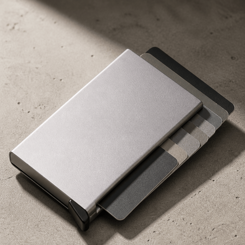 Des Finitions Exemplaires - Porte-Cartes Homme Métal Anodisé RFID Slim Design