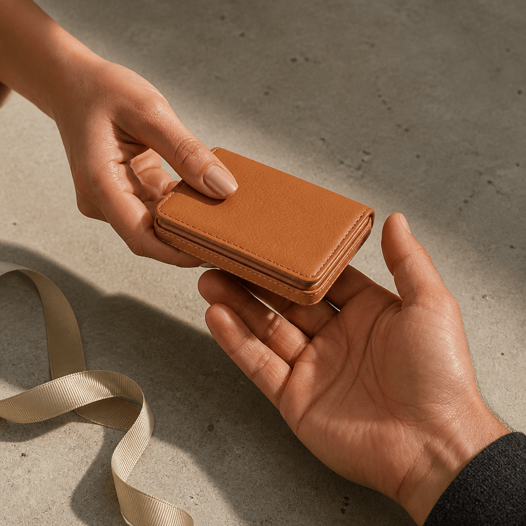 porte-cartes homme aimanté camel idée cadeau