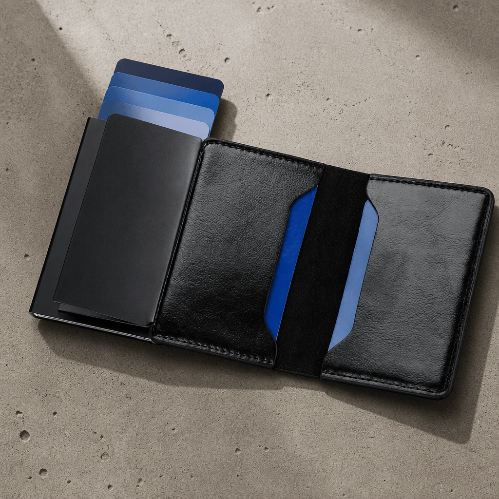 Porte-cartes homme RFID intérieur boîtier métal logements