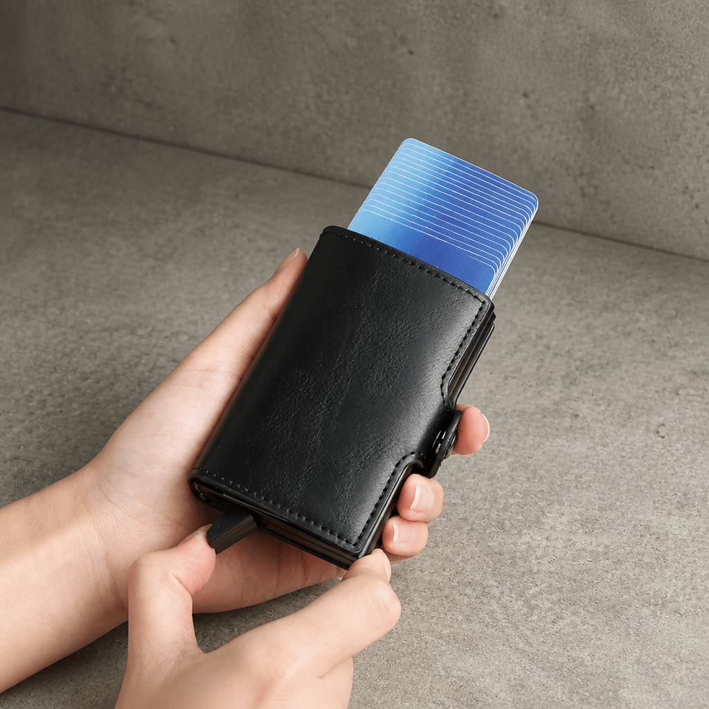 Porte-cartes homme sécurisé éjection des cartes d'une pression