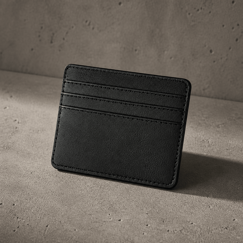 porte-cartes homme slim minimaliste noir