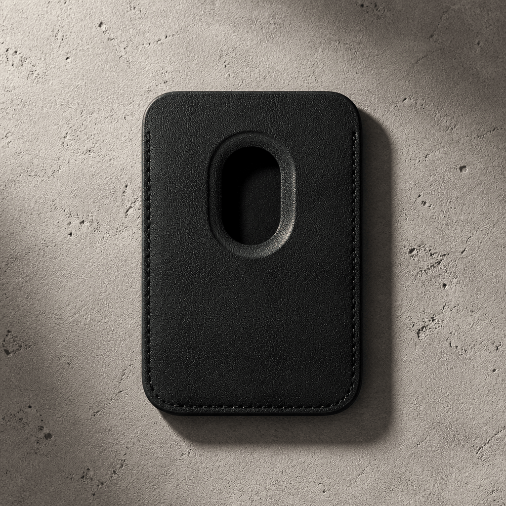 porte-cartes magsafe homme aimanté détail dos pousse-cartes