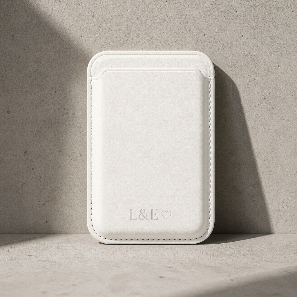 porte-cartes magsafe homme personnalisé blanc aimanté iphone