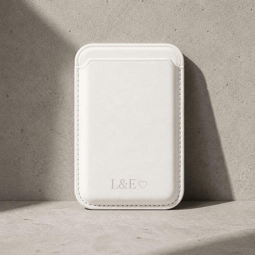 porte-cartes magsafe homme personnalisé blanc aimanté iphone