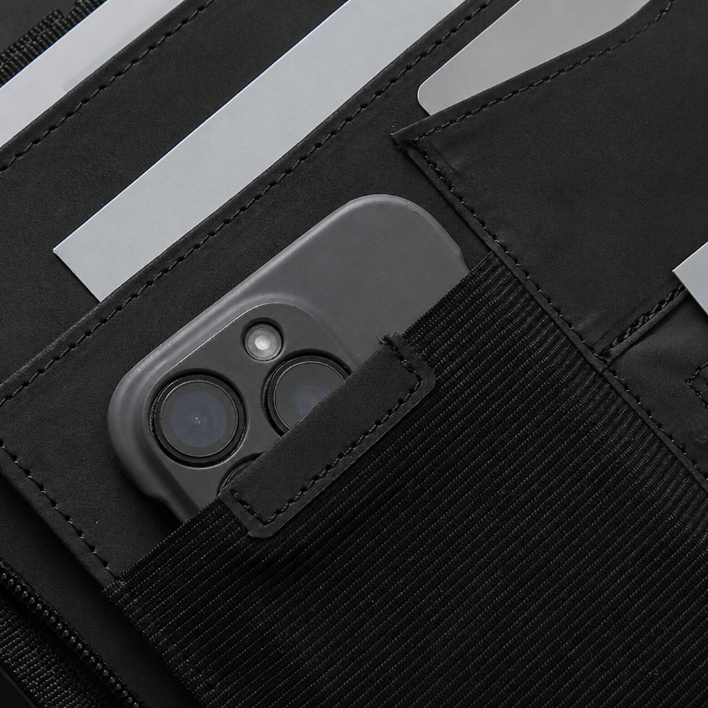 Porte-téléphone à sangle élastique intégré au porte-document bloc-notes A4
