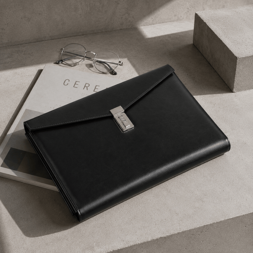 Des Finitions Exemplaires - Porte-Document Sécurisé À Code A4 En Similicuir Noir