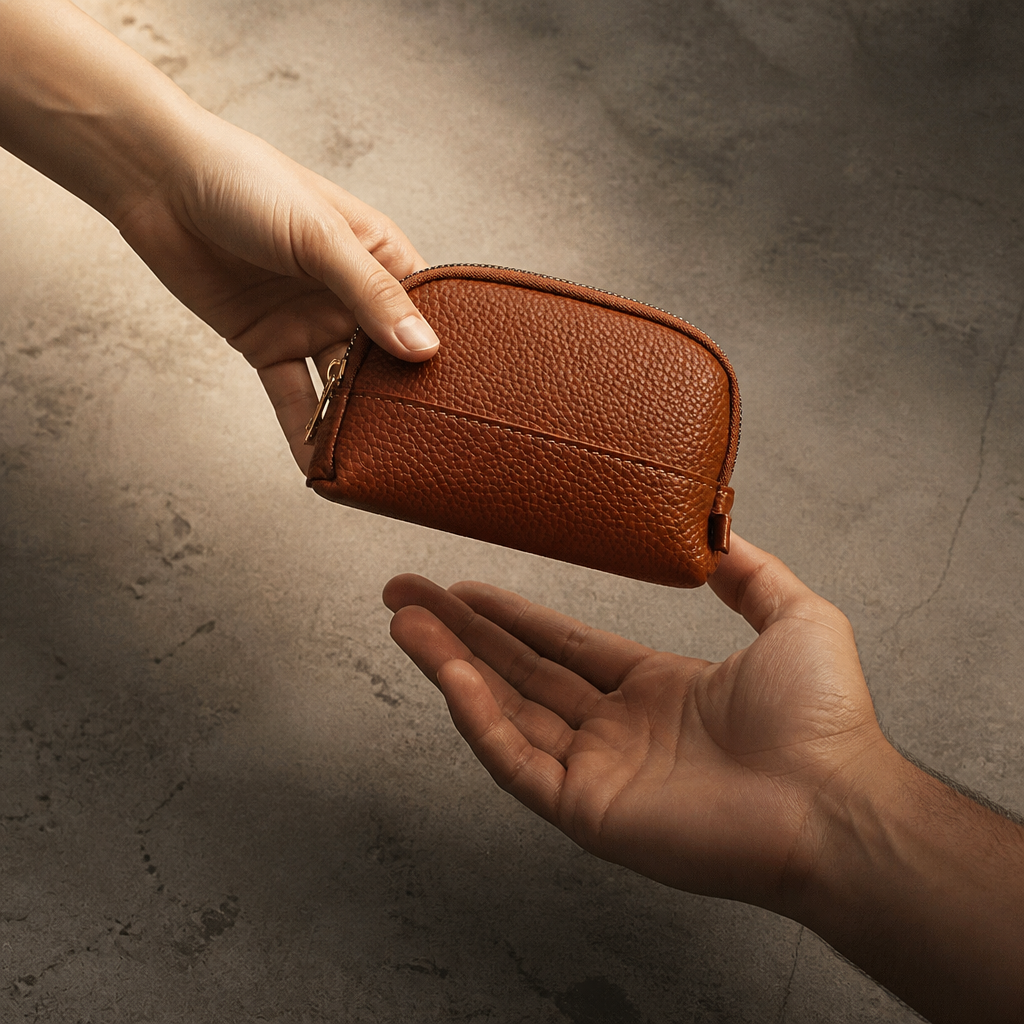 Idée cadeau, porte-monnaie homme zippé offert à un homme