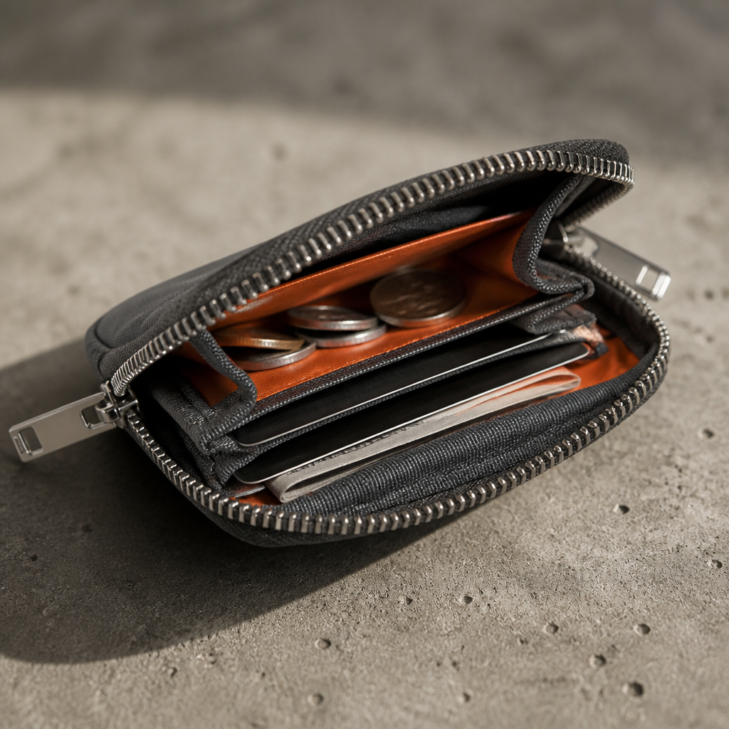 Des Finitions Exemplaires - Porte-Monnaie Porte-Carte Homme Tissu Double Zip
