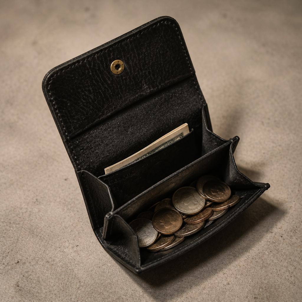 Des Finitions Exemplaires - Porte-Monnaie Vintage Homme en Cuir Bouton-Pression