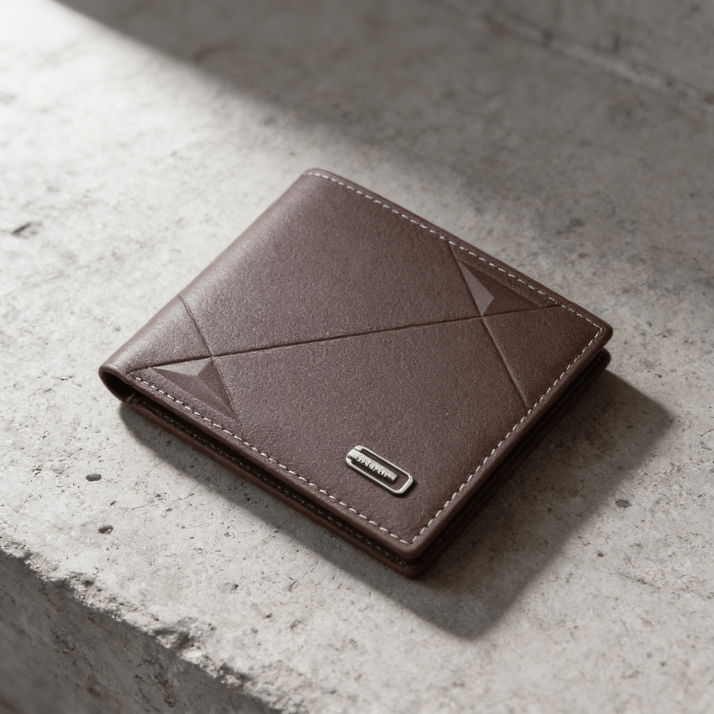 portefeuille cuir homme café bifold fermé similicuir packshot