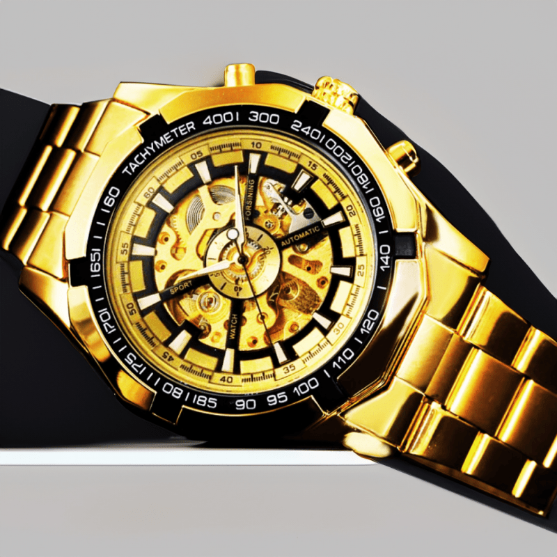 Montre Squelette Automatique Or