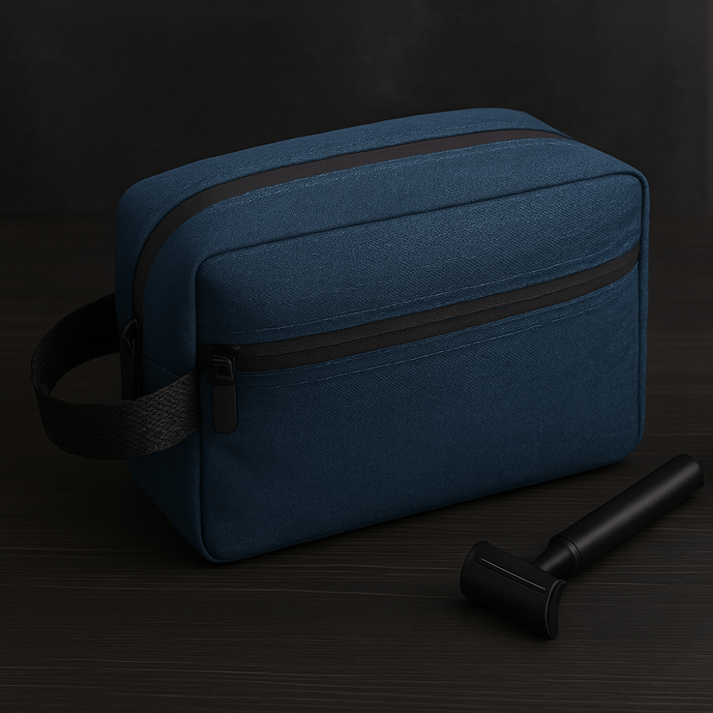 Trousse de toilette voyage homme bleu marine waterproof