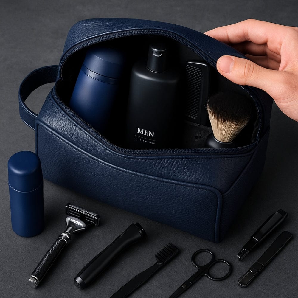 Trousse de toilette homme cuir - Design moderne et pratique
