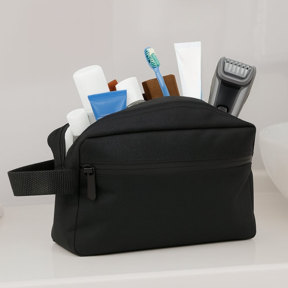 Trousse de toilette voyage personnalisable homme remplie produits essentiels masculins