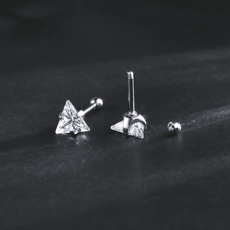 Boucle d'oreille diamant et argent pour homme