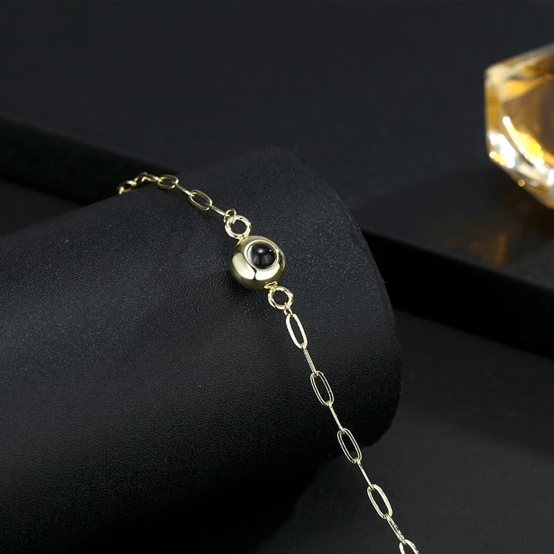 Bracelet chaîne photo personnalisé or