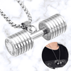 Collier et pendentif haltère argent