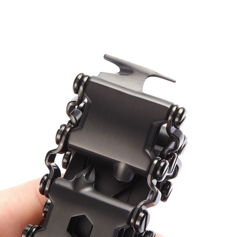 Détail du décapsuleur du bracelet homme outil noir