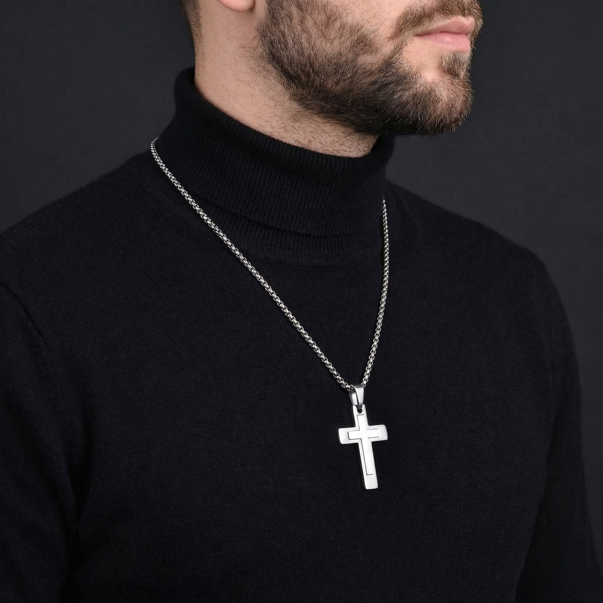 Collier croix Homme
