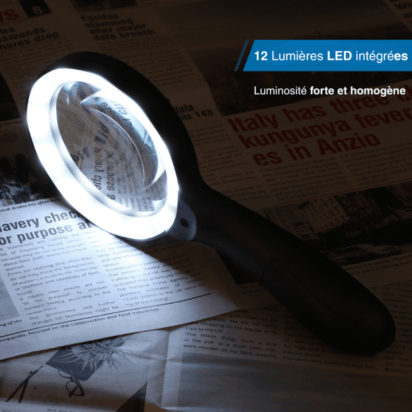 LOUPE DE LECTURE PORTABLE A LUMIÈRE LED
