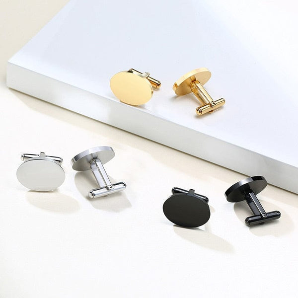 BOUTONS DE MANCHETTE RONDS PERSONNALISABLE LUXE