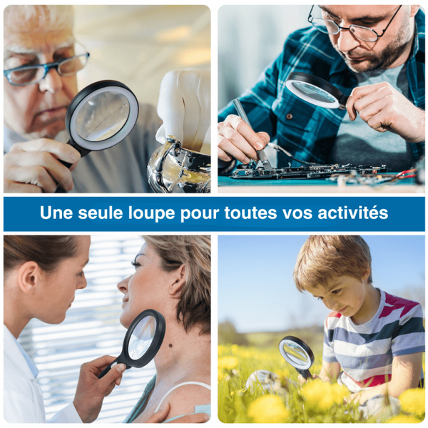 LOUPE DE LECTURE PORTABLE A LUMIÈRE LED