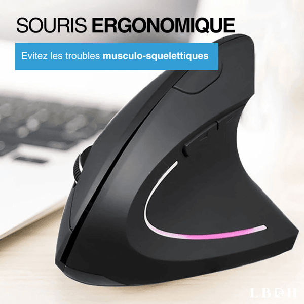 Souris ergonomique sans fil : pour droitier