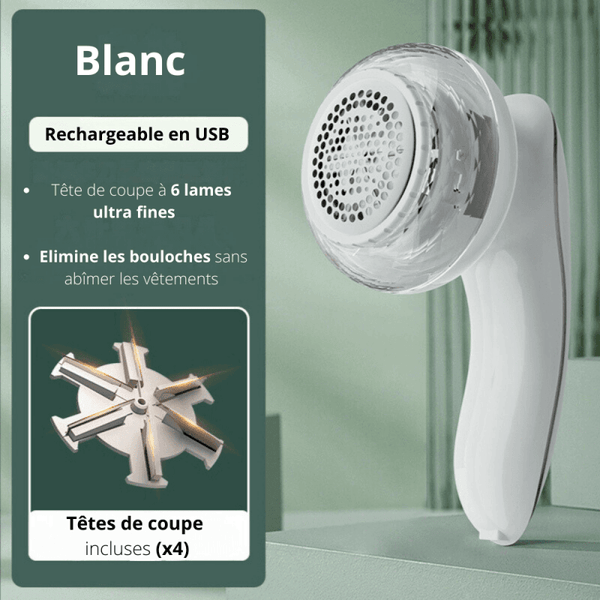 Appareil anti bouloche rechargeable