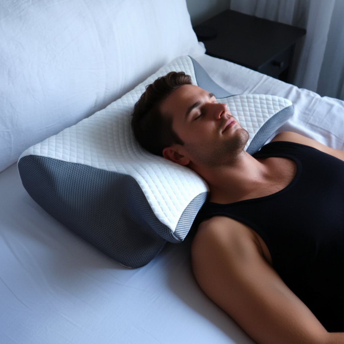 Oreiller orthopédique ergonomique – Soulagement cervical & sommeil réparateur