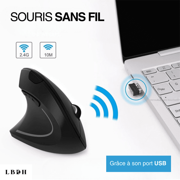 SOURIS ERGONOMIQUE SANS FIL VERTICALE