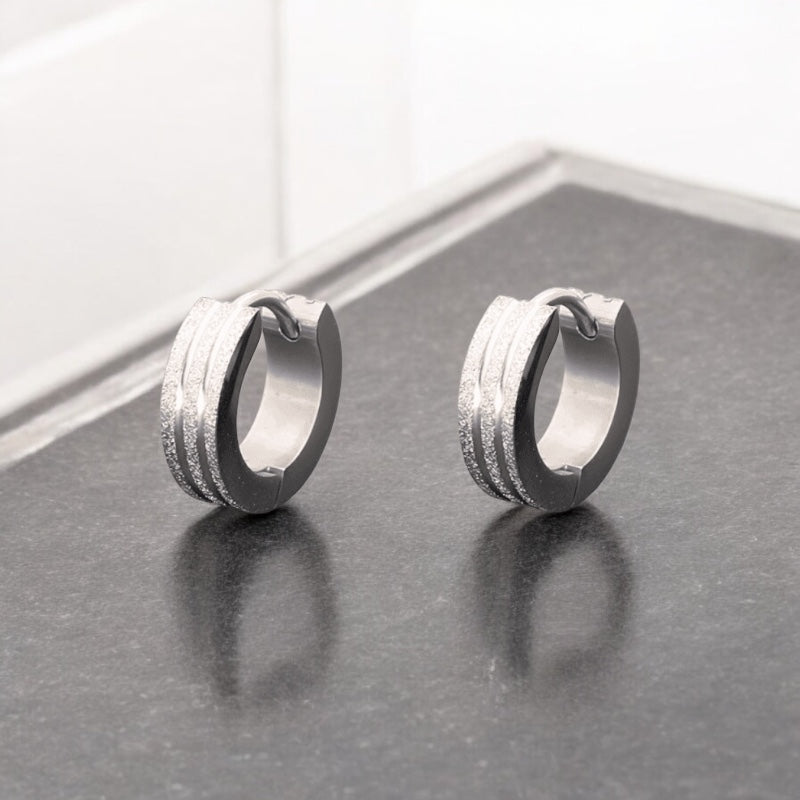 Boucle d'oreille homme anneau créole petite taille argent 
