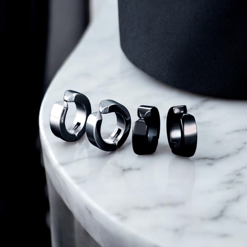 Boucle d'oreille créole pour homme à aimant 