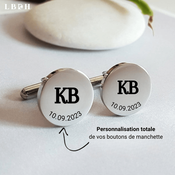 Boutons De Manchette Homme Or Personnalisé Coccinelle Rouge - Bijou Cadeau Mariage Entreprise Avec Boîte
