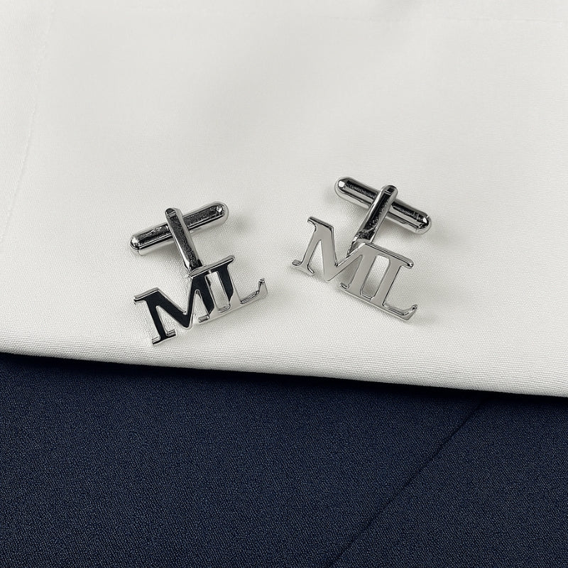 Boutons de manchette en argent personnalisable pour homme