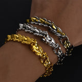 BRACELET VIKING EN ACIER DRAGON LUXE