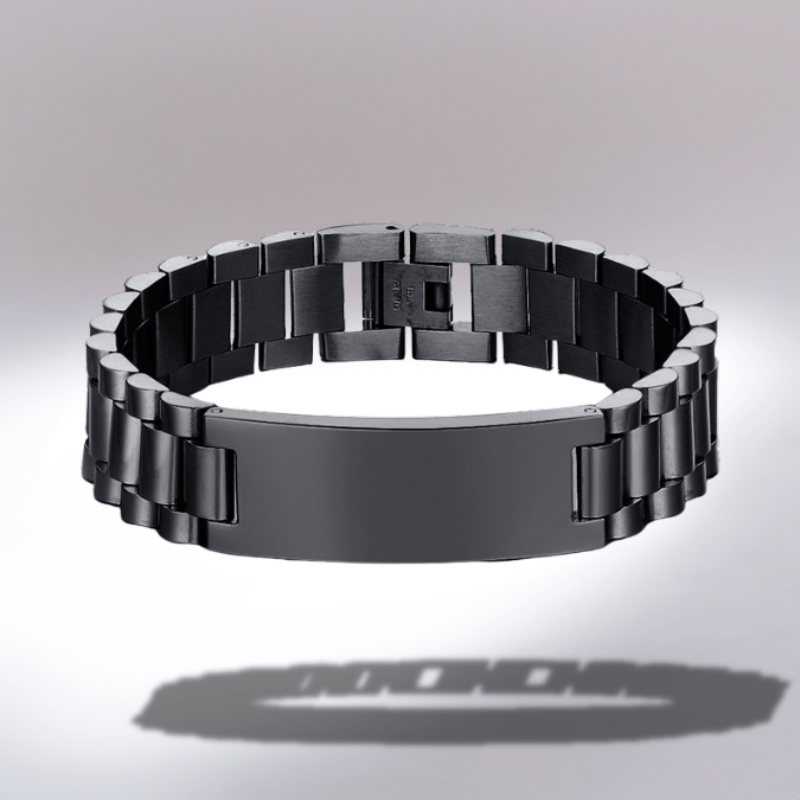 Bracelet Personnalisé acier inoxydable noir