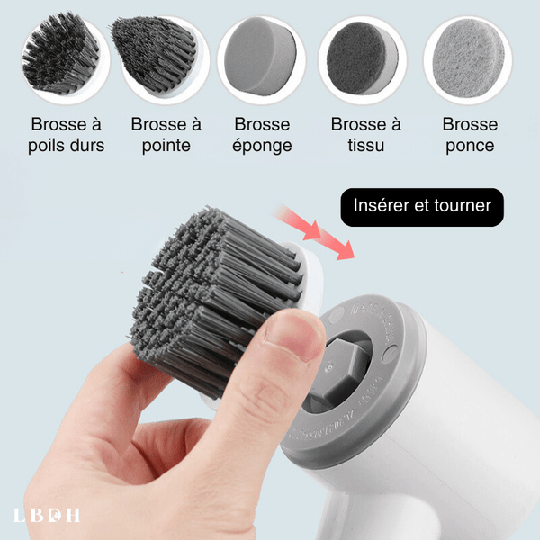 BROSSE DE NETTOYAGE ÉLECTRIQUE PROFESSIONNELLE POUR MÉNAGE