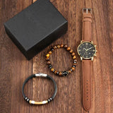 COFFRET CADEAU HOMME MONTRE ET BRACELETS