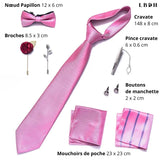 COFFRET CADEAU COSTUME CRAVATE ET NOEUD PAPILLON ROSE