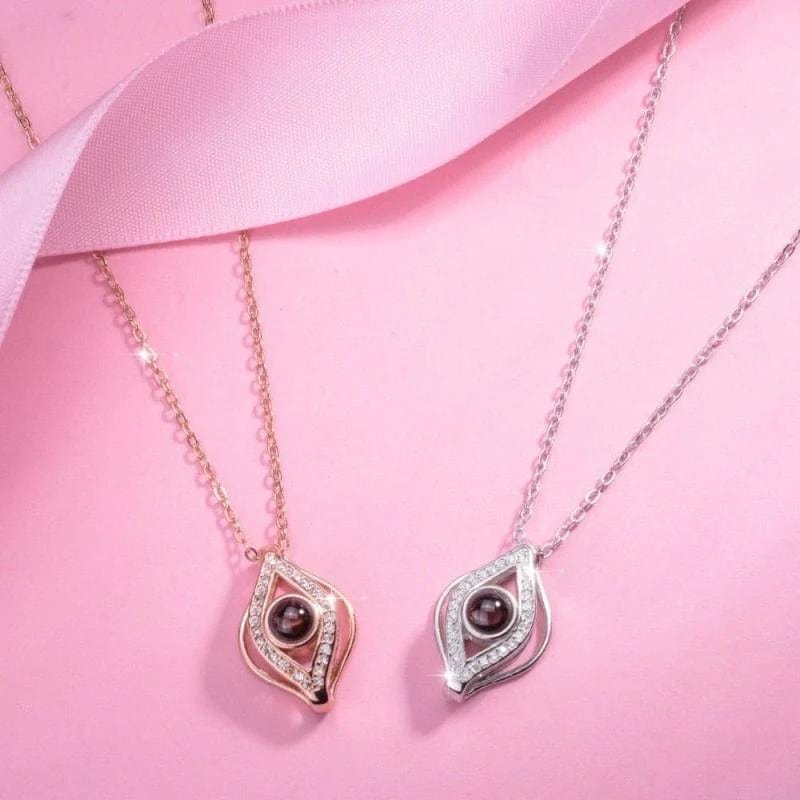 Collier Photo Personnalisé en Argent couleur argent et or rose