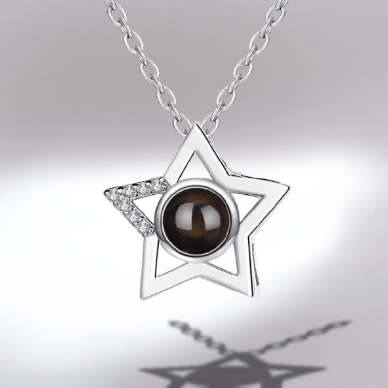 Collier Étoile En Argent Sterling Collier Pendentif Étoile En Cristal Bleu Pour Filles Bijoux