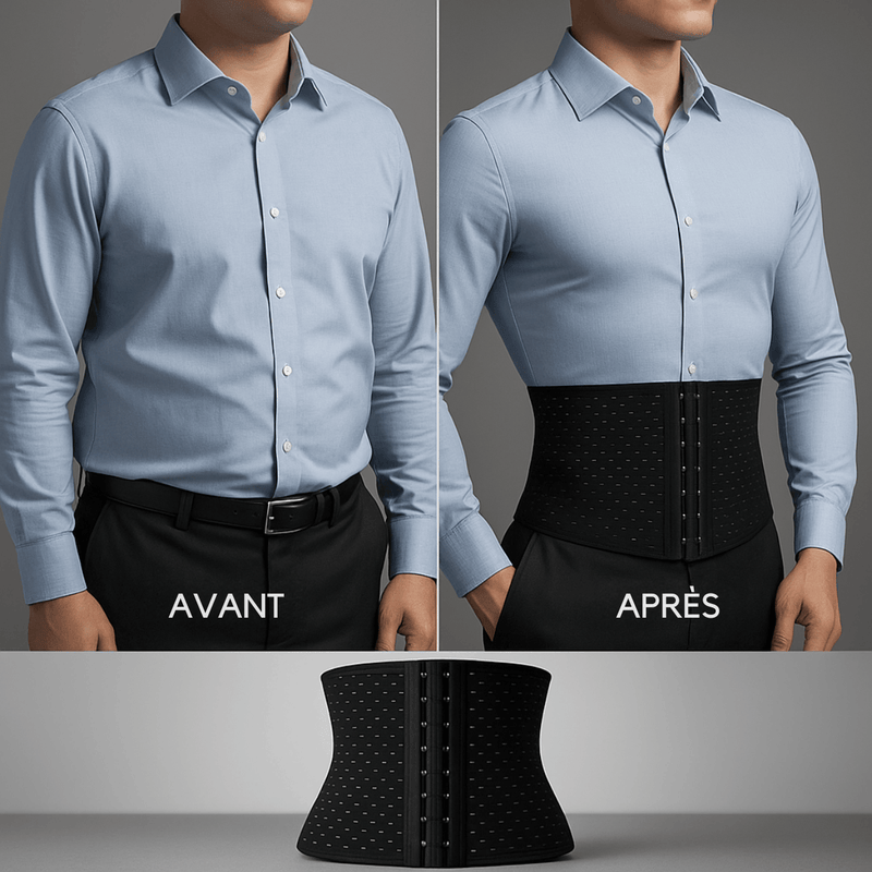 Corset pour homme ventre plat avant après silhouette amincissante