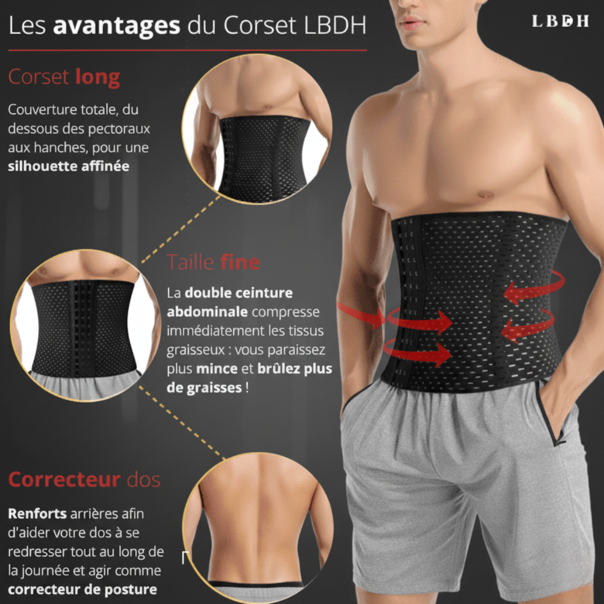 corset amincissant pour homme ventre plat lbdh