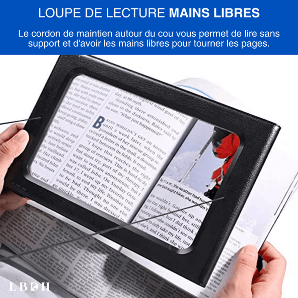 LOUPE DE LECTURE GRAND FORMAT POUR PERSONNES AGÉES