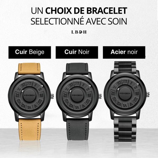 MONTRE MAGNETIQUE CUIR OU ACIER