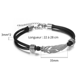 BRACELET CHEVILLE CUIR ET PLUME