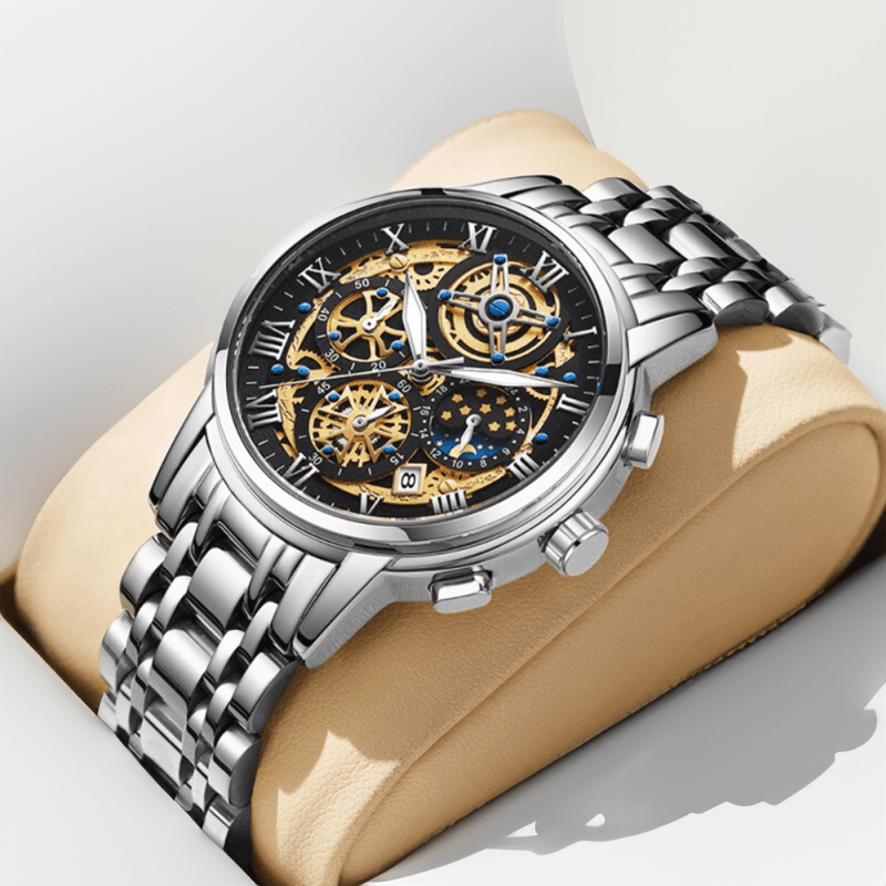 Montre Squelette Chronographe Luxe argent